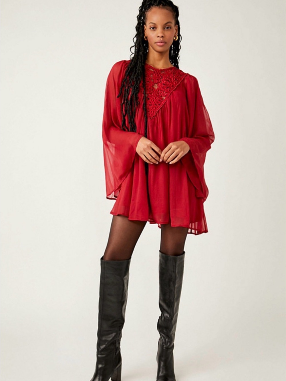 Free People Sunshine of Love Mini Dress in Blended Berry Size L